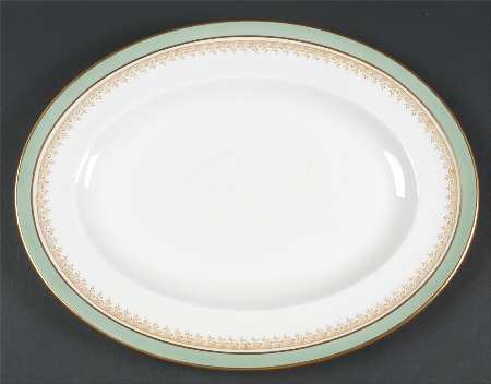 Eccles Bead Celadon 13" Oval Serving Platter