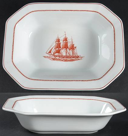 Flying Cloud Rust 10" Oval Vegetable Bowl by Wedgwood