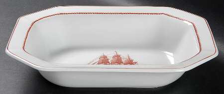 Flying Cloud Rust 9" Oval Vegetable Bowl by Wedgwood