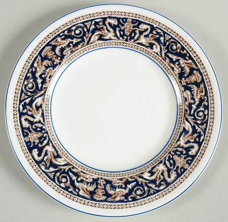 Florentine Dark Blue Rim (No Center Design) Dessert/Pie Plate