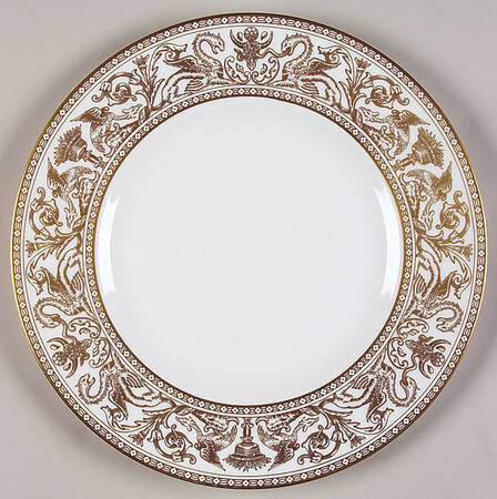 Florentine Gold (Gold Dragons, White) Accent Luncheon Salad Plate