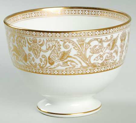 Florentine Gold (Gold Dragons, White) Open Sugar Bowl