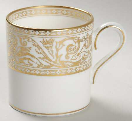 Florentine Gold (Gold Dragons, White) Bond Shape Demitasse Cup