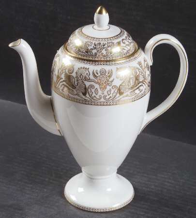 Florentine Gold (Gold Dragons, White) Coffee Pot & Lid