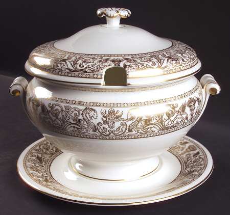 Florentine Gold (Gold Dragons, White) Tureen & Lid w/Underplate