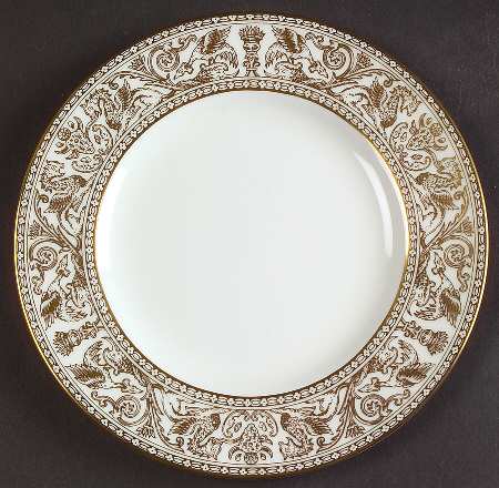 Florentine Gold (Gold Dragons, White) Dessert/Pie Plate by Wedgwood