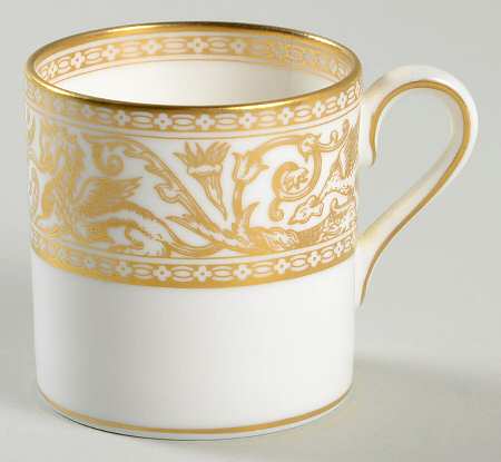Florentine Gold (Gold Dragons, White) Bond Shape Demitasse Cup