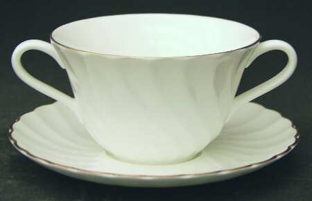 Gold Chelsea Flat Cream Soup Bowl & Saucer Set