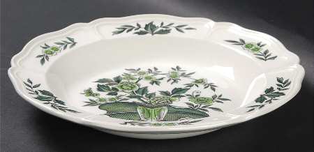 Green Leaf (Queen's Shape) Rim Soup Bowl by Wedgwood