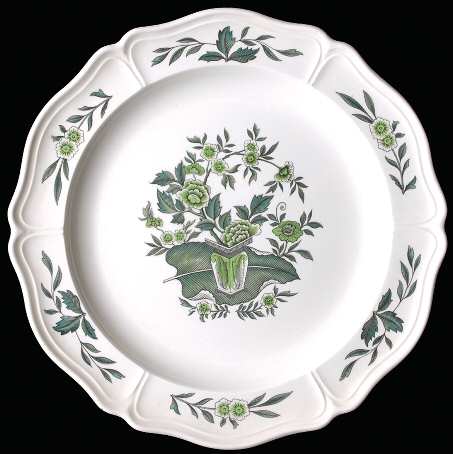 Green Leaf (Queen's Shape) 12" Chop Plate (Round Platter)