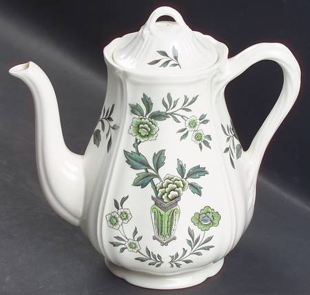 Green Leaf (Queen's Shape) Coffee Pot & Lid