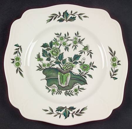 Green Leaf (Queen's Shape) Square Salad Plate