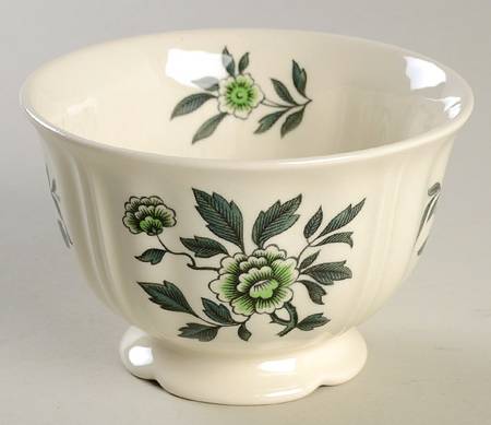 Green Leaf (Queen's Shape) Open Sugar Bowl