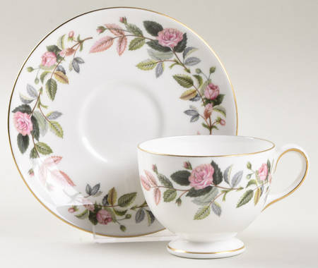 Hathaway Rose Footed Cup & Saucer Set