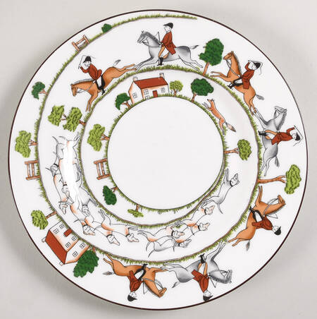 Hunting Scene Luncheon Plate