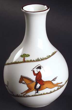 Hunting Scene 4" Bud Vase