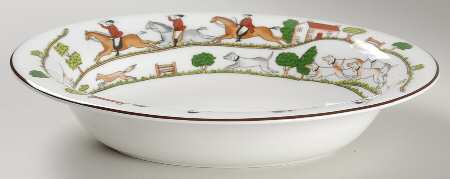 Hunting Scene 10" Oval Vegetable Bowl