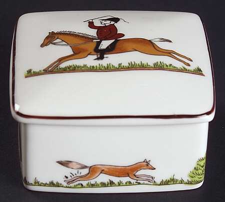 Hunting Scene Square Box with Lid