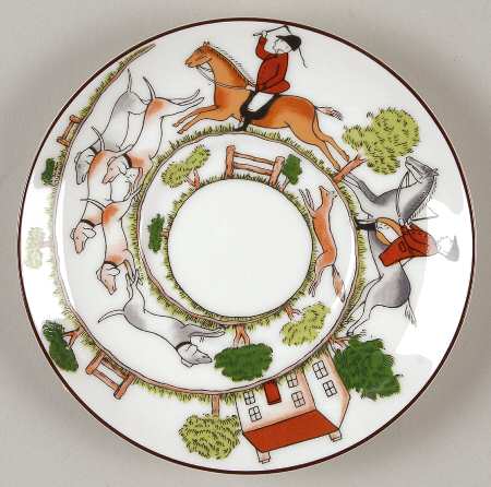 Hunting Scene Saucer for Bond Shape Demitasse Cup