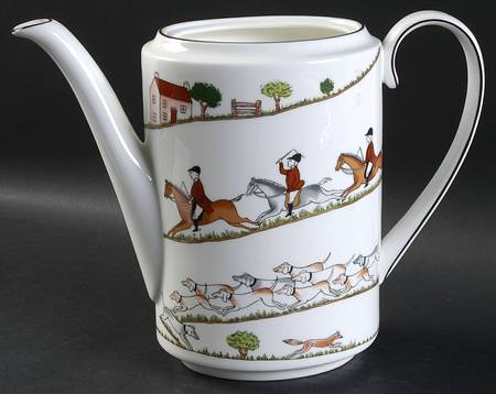 Hunting Scene Coffee Pot No Lid