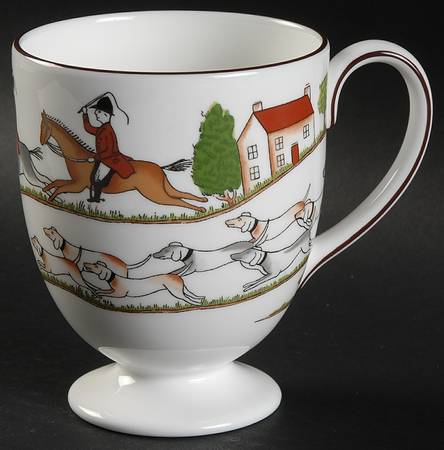 Hunting Scene Footed Mug