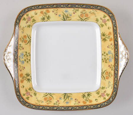India Square Handled Cake Plate