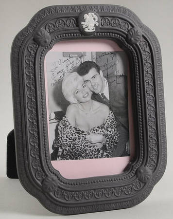 Cream Color on Black Jasperware 6" Picture Frame