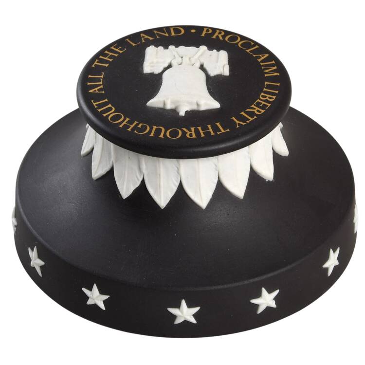 Cream Color on Black Jasperware Paperweight