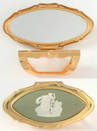 Cream Color on Celadon Jasperware Lipview
