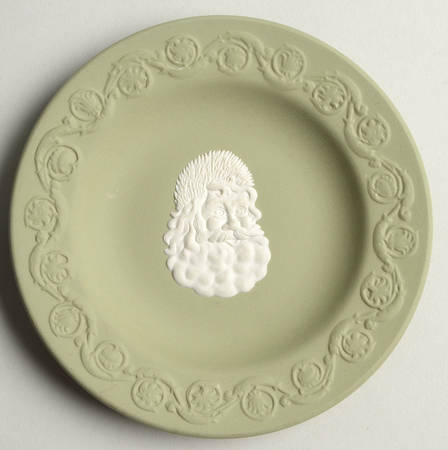 Cream Color on Celadon Jasperware Patrician Tray