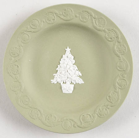 Cream Color on Celadon Jasperware Patrician Tray