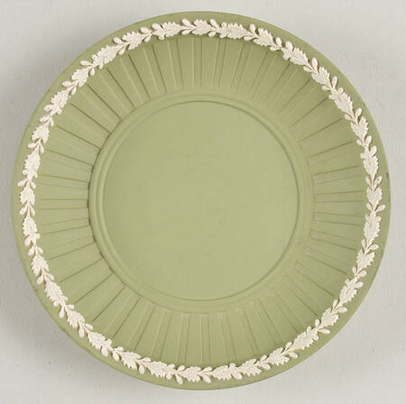 Cream Color on Celadon Jasperware Saucer for Brewster Cup
