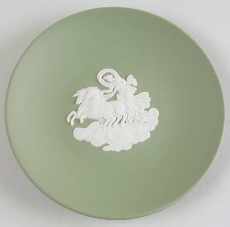 Cream Color on Celadon Jasperware Coaster