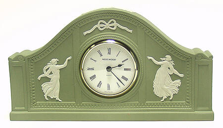 Cream Color on Celadon Jasperware Mantel Clock