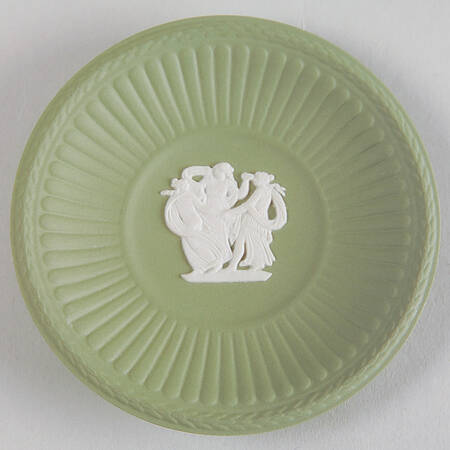 Cream Color on Celadon Jasperware Butter Pat