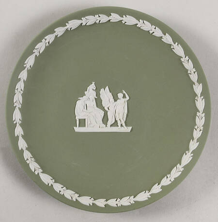 Cream Color on Celadon Jasperware Collector Plate