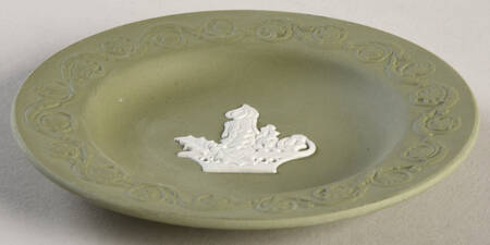 Cream Color on Celadon Jasperware Patrician Tray