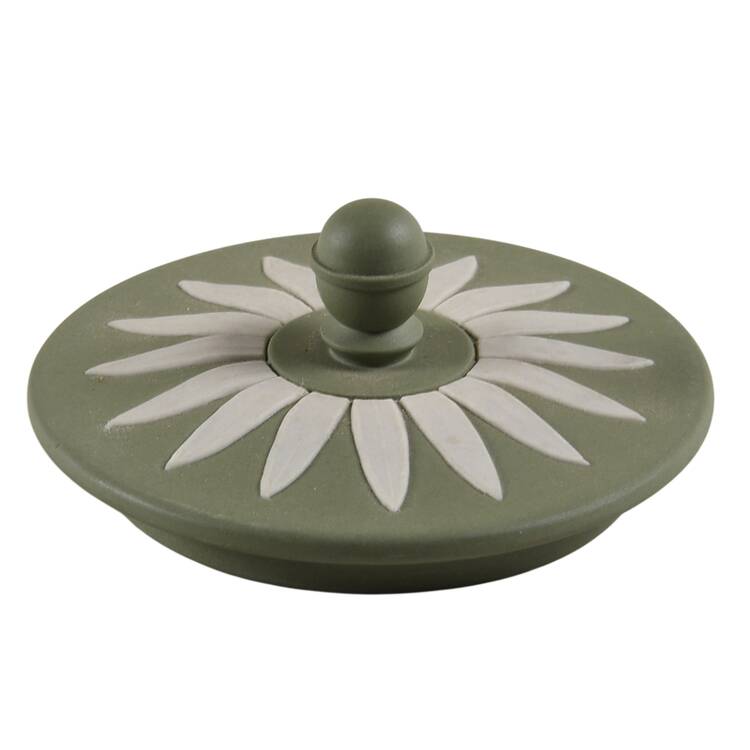 Cream Color on Celadon Jasperware Lid for 2 Pc Pot de Creme
