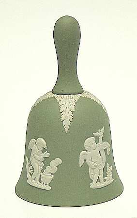 Cream Color on Celadon Jasperware Bell