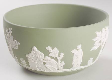 Cream Color on Celadon Jasperware Bute Bowl