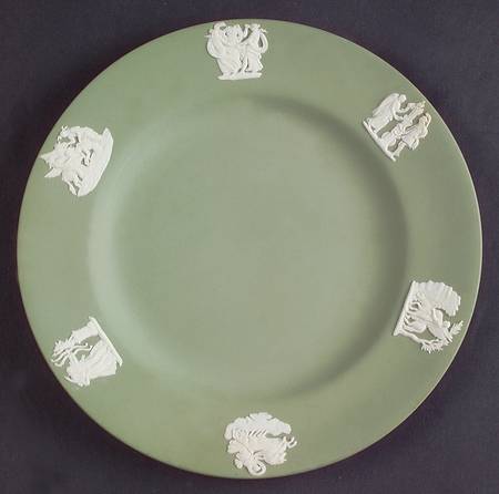 Cream Color on Celadon Jasperware by Wedgwood