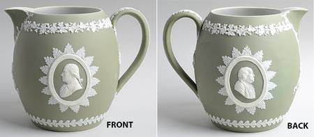 Cream Color on Celadon Jasperware 64 Oz Orange Jug