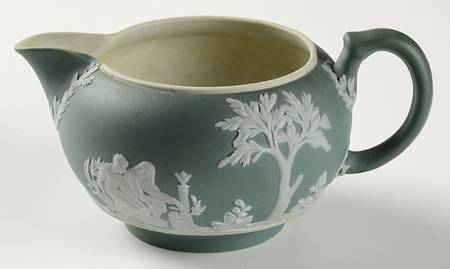 Cream Color on Celadon Jasperware Creamer