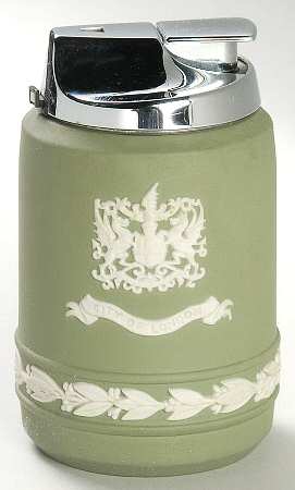 Cream Color on Celadon Jasperware Executive Cigarette Lighter