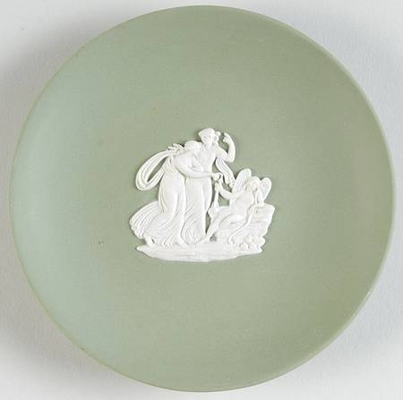 Cream Color on Celadon Jasperware Coaster