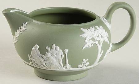 Cream Color on Celadon Jasperware Creamer