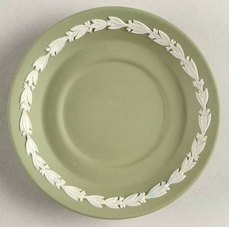 Cream Color on Celadon Jasperware Saucer for Flat Demitasse Cup