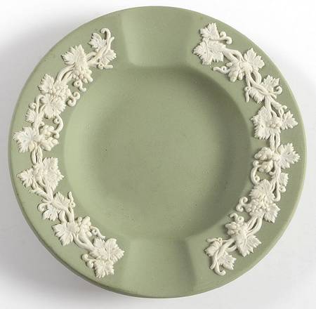 Cream Color on Celadon Jasperware Small Ashtray