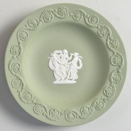 Cream Color on Celadon Jasperware Patrician Tray