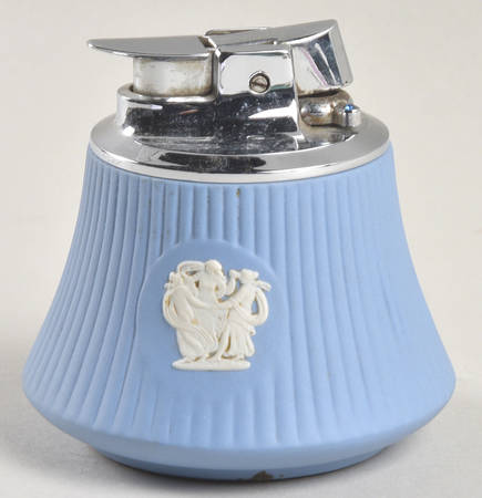 Cream Color on Lavender (Pale Blue) Jasperware Cigarette Lighter